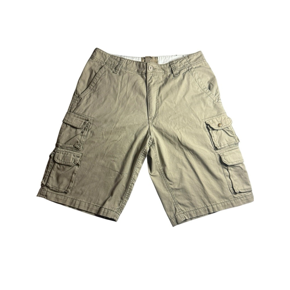 Iron Jeans Mens Cargo Shorts Brown Cotton Canvas Pockets Size 34 Casual Outdoor